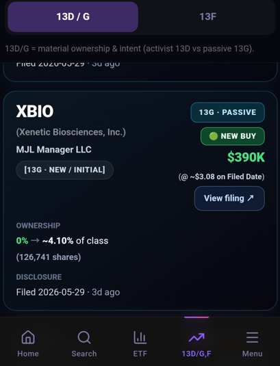 Alpha Sight 13D/G ownership screen